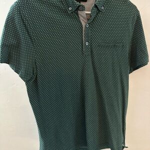 Green Patterned Banana Republic Polo Shirt